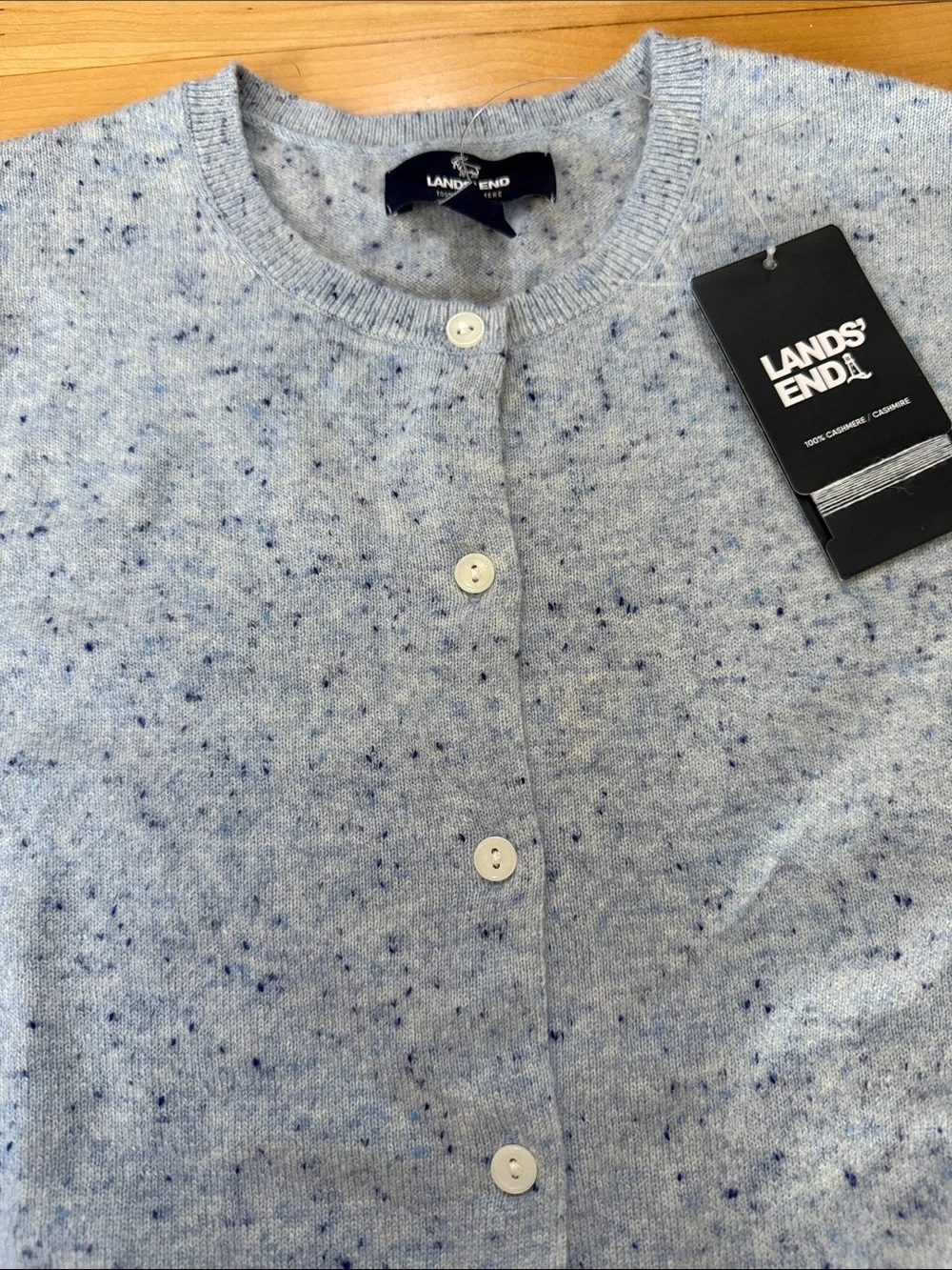 Lands’ End 100% Cashmere Cardigan — New With Tags - Size S